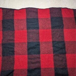 Vintage Red & Black Buffalo Plaid Wool Blanket The Northwest Company Made in USA